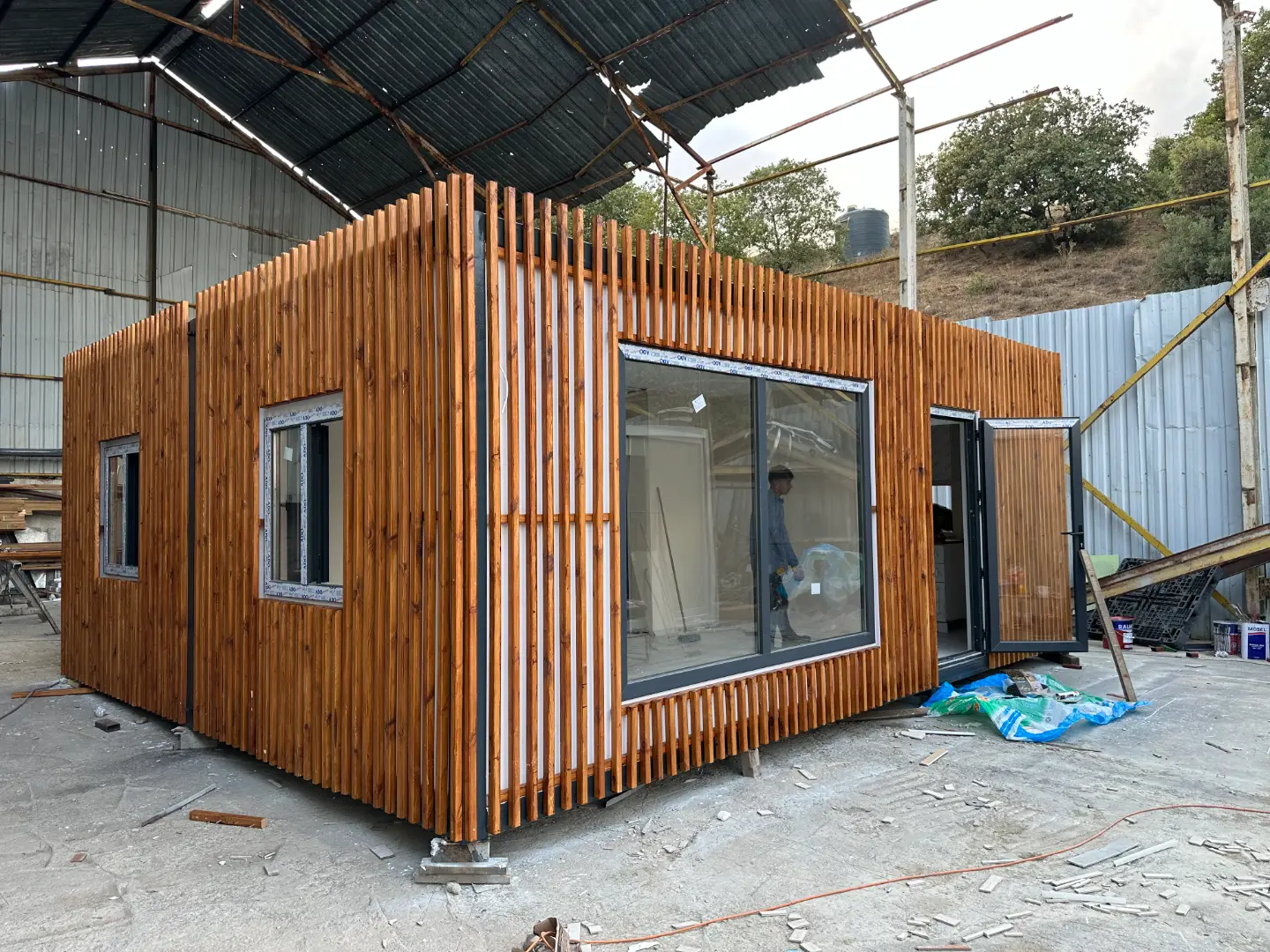 AHŞAP PERGOLE KAPLAMA OFİS KONTEYNER 